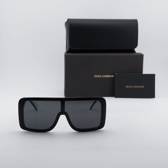 Dolce & Gabbana DG6204 501/87 Shield Sunglasses - Black/Grey